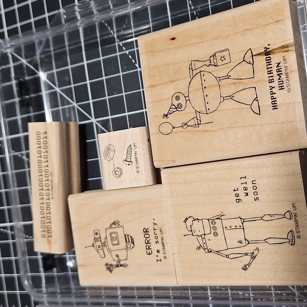 Lots of Bots rubber stamp set
